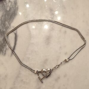 Brighton Heart Snake Chain Belt Size M Silver Tone 37" Double Strand